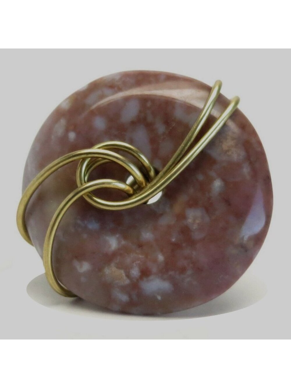 Red Jasper Ring Round Stone Grounded Gold Wire Size 6.0 Chunky Boho Gemstone Jew
